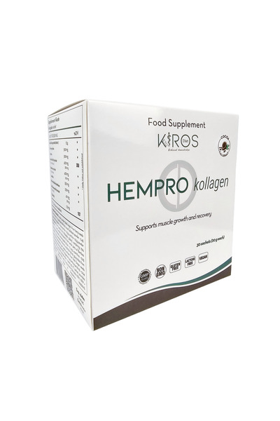 Kiros Diet HEMPRO KOLLAGEN – Supliment proteic vegan pentru sinteza colagenului, suport masa musculară