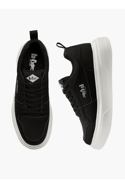 Lee Cooper حذاء رياضي رجالي سادة برباط مع علامات تبويب للسحب