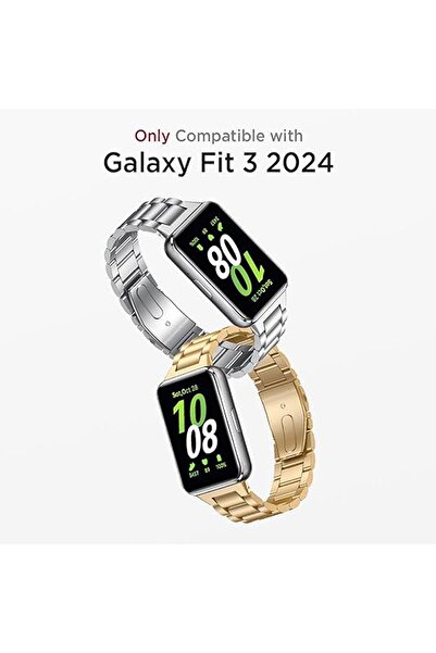 Nezih Case Samsung Galaxy Fit 3 Uyumlu 18mm Metal Baklalı  Pim Tasarım Paslanmaz Çelik Kordon