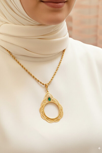 TwinsCollection Tamlı Altın Uyumlu Çelik Kolye - Kararma Yapmaz - Altın Takıl...