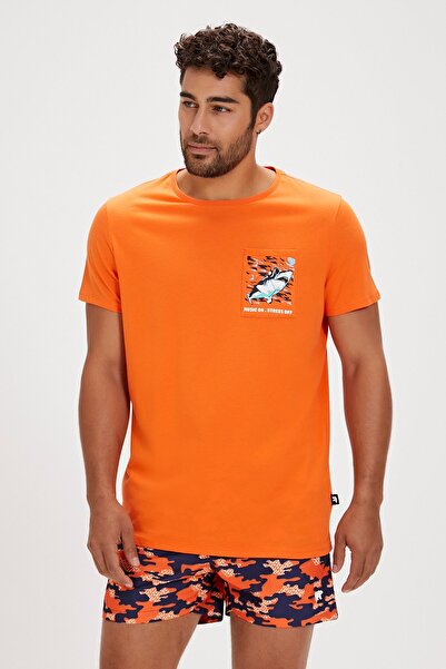 Bad Bear Francis Turuncu Baskılı Erkek Tişört