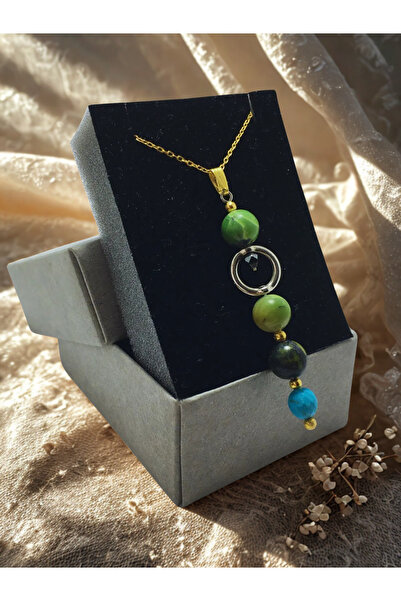 ayrestyle Jade Natural Stone Long Necklace - Jade - Turquoise Necklace - Jade...