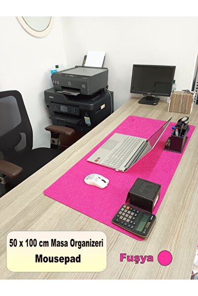 Self Power 50x100 cm Fuşya Keçe Çalışma Masası Düzenleyici, Organizer, Mousepad