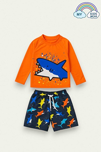 My Kids Wear Costum de baie cu model cu caracter de protecție solară și panta...