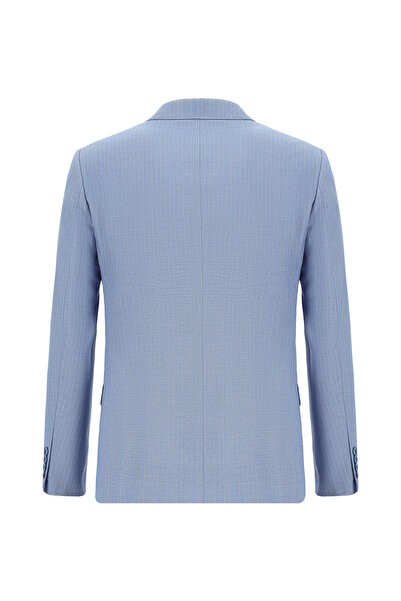 Kiğılı Super Slim Fit Ekstra Dar Kesim Çizgili Kruvaze Takım Elbise