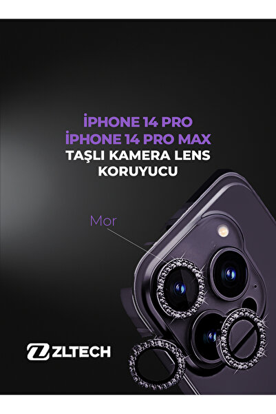 ZLTECH iPhone 14Pro/14Promax Uyumlu Taşlı Kamera Lens Koruyucu