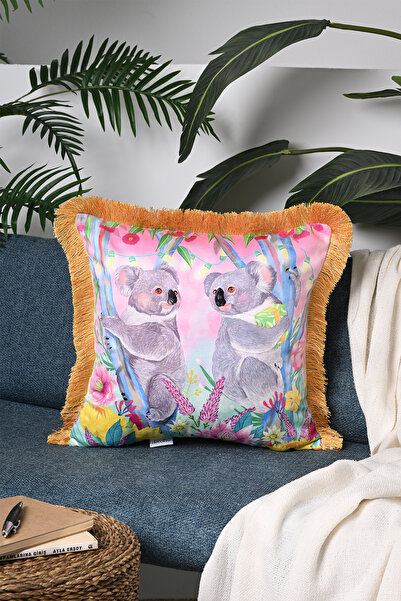 DECO Cute Velvet - Digital Printed, Fringed and Throw Pillow Cover