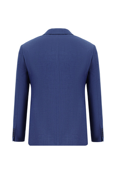 Kiğılı Super Slim Fit Ekstra Dar Kesim Çizgili Kruvaze Takım Elbise