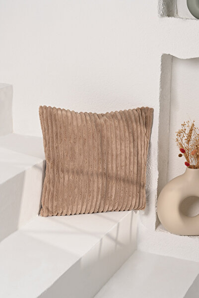 decofav Vizon Fitilli Peluş Kırlent Kılıfı – Yumuşacık ve Konforlu
