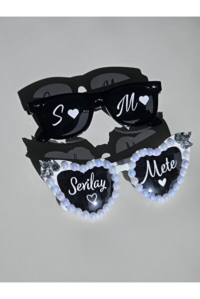 AFK İsimli Beyaz Diva Bride Düğün Kına After İnci Gözlük 2 adet