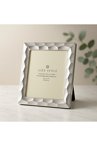 esdekor Mikasa Life Style Gümüş Kaplama Petek Desenli Metal Fotoğraf Çerçeves...
