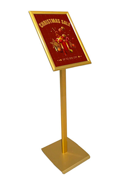 DESMARK A3 29.7x42 Gold Renk Menü ve Bilgilendirme Panosu Tek Ayaklı Reklam Panosu