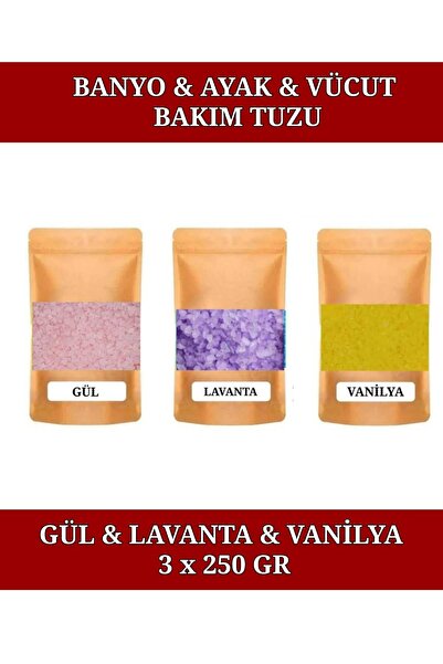 E.M.S AVM Gül & Lavanta & Vanilya Yağı Banyo Tuzu Küvet & Jakuzi Tuzu Manikür...