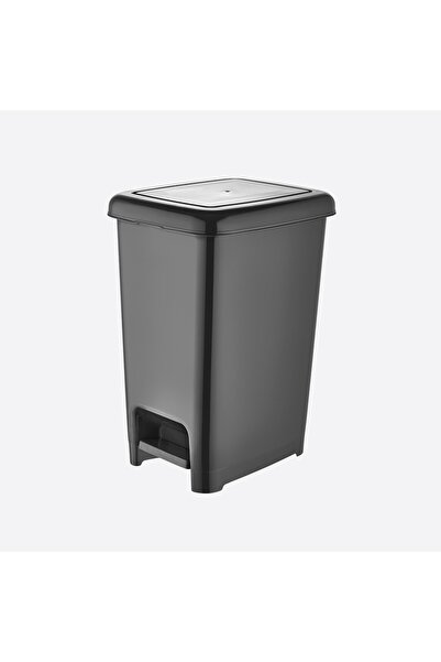 Genel Markalar Plastik Slim Pedallı Çöp Kovası 15lt Gri Siyah Renkli Kokusuz