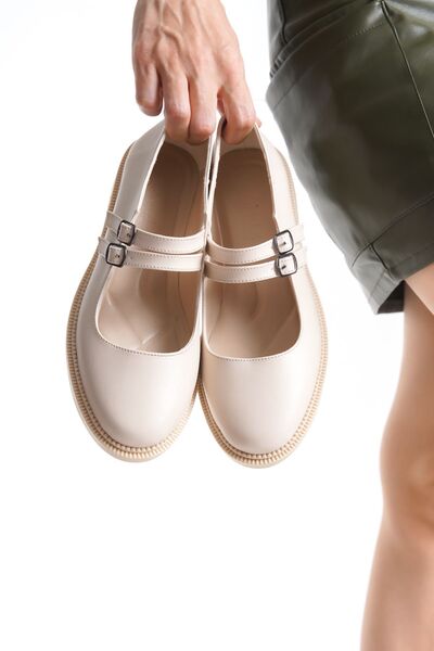 SH SİLVER MODA Mocasin de damă cu cataramă ocazională pantofi moale de zi cu zi