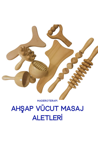 1senartbeauty Ahşap Maderoterapi Selülit Önleyici 8'li Ana Set