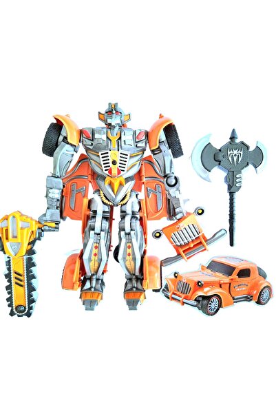 Vardem Transformers Tarzı Arabaya Dönüşen Sesli ve Işıklı Robot 19cm Dönüşüm Robot Oyuncak