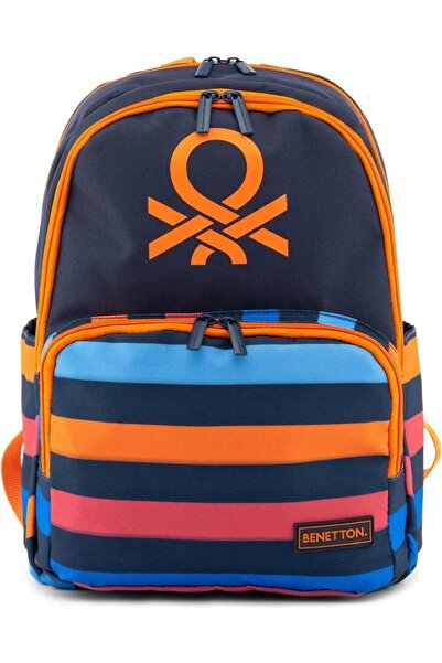 United Colors of Benetton 3-Piece School Bag Set for Boy - Double Main Compartments and Stripe Detail