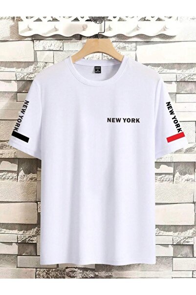 WNWGKN Μπλουζάκι Trendpunky Unisex Λευκό New York Printed Oversize