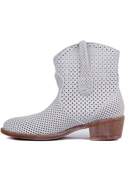 SailLakers - Γνήσιο Δερμάτινο Λευκό Γυναικείο Μποτάκι 105-2596-VENUS