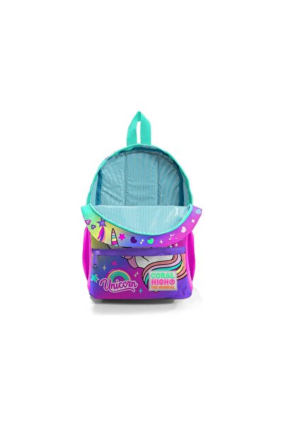 Coral High Rucsac mic cuib cu model unicorn verde apă lavandă - două compartimente 23529