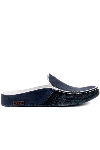 SailLakers - Μπλε σουέντ ανδρικές παντόφλες σπιτιού 110-558-E