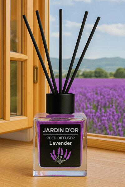 JARDIN D'OR PREMIUM Lavender Reed Dıffuser 100 Ml Lavanta Çubuklu Oda Kokusu 8681529301322