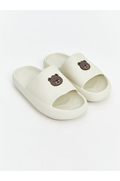 LC Waikiki Özmarka New Season Teddy Bear Printed Women's Slippers