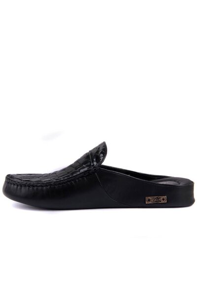 SailLakers - Hakiki Deri Siyah Erkek Terlik 110-547-X