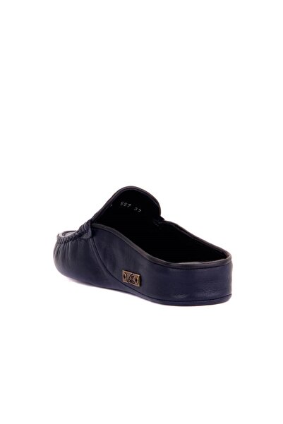 SailLakers - Ανδρικές παντόφλες από γνήσιο δέρμα Navy Blue 109-557-X