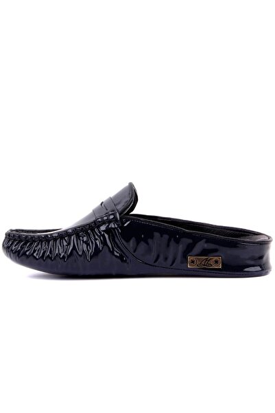 SailLakers - Γυναικείες παντόφλες από γνήσιο δέρμα Navy Blue 109-549-NEW