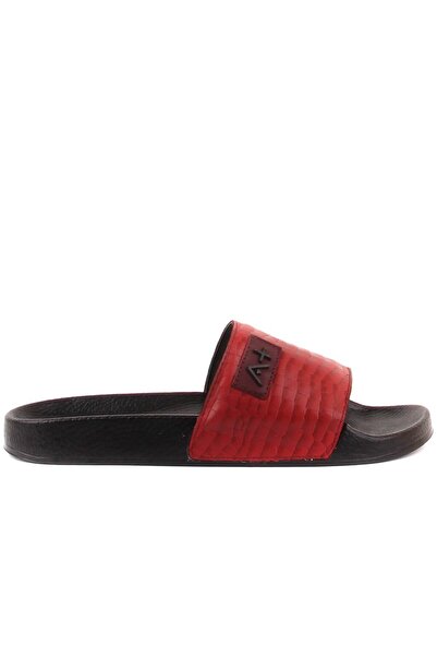 SailLakers - Red Leather Croco Patterned Women's Slippers 109-654-8801Z