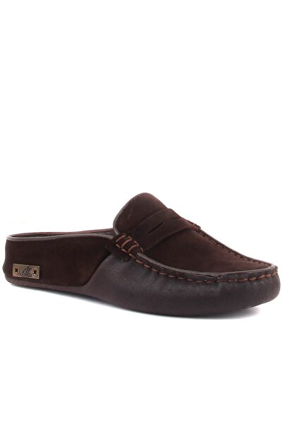 SailLakers - Коричневі замшеві шкіряні жіночі домашні капці 109-557-X