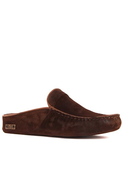 SailLakers - Καφέ Suede Ανδρικές Παντόφλες Σπιτιού 110-547-X