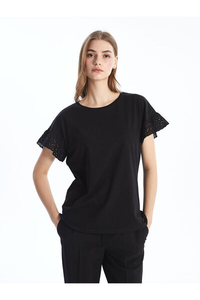 LC Waikiki Μπλούζα Peak New Season Crew Neck Δαντέλα με λεπτομέρειες