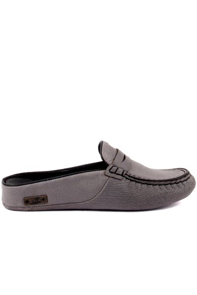 SailLakers - Сірі шкіряні жіночі домашні капці 109-560-B