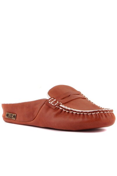 SailLakers - Жіночі домашні капці з шкіри кольору черепиці 109-557-X