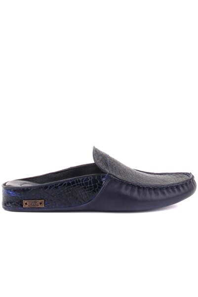 SailLakers - Ανδρικές παντόφλες για το σπίτι με δερμάτινη λεπτομέρεια Croco σ...