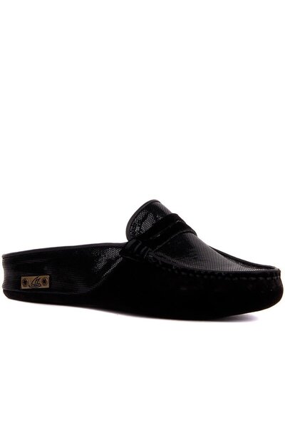 SailLakers - Чорні замшеві жіночі домашні капці 109-557-X