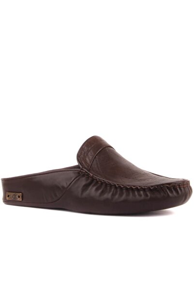 SailLakers - Коричневі шкіряні чоловічі домашні капці 110-547-X