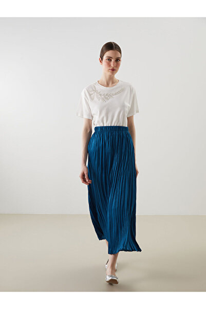 LC Waikiki LCWAIKIKI Κλασική Ελαστική Πλισέ Φούστα σε χρώμα Μπελί S5P191Z8