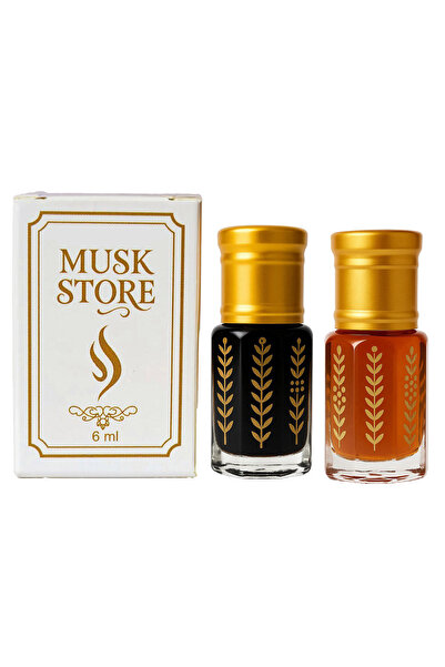 MUSK STORE AMBER + KABE ÖRTÜSÜ Alkol Içermeyen Parfüm Esansı (6 ml +6ml)
