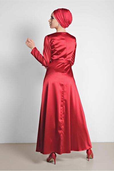 Alvina Belted Satin Dress 4227