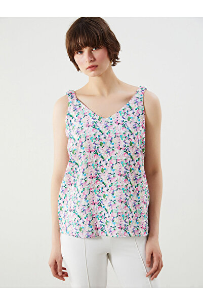 LC Waikiki Mixed V-Neck Floral Blouse