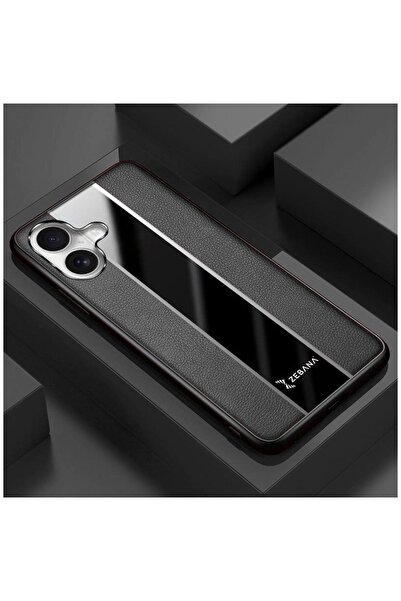 Zebana Apple iPhone 16 Plus Uyumlu Kılıf Zebana Premium Deri Kılıf Siyah