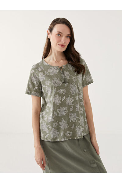 LC Waikiki Peak New Season Tie Neck Floral Blouse
