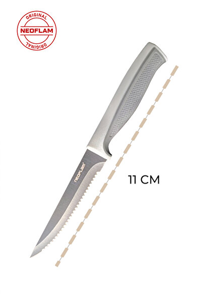 NEOFLAM Fika Tırtıklı Steak Bıçağı,11 Cm Gri