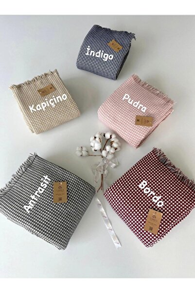 sarra 200X220 Waffle Shawl Blanket - Powder