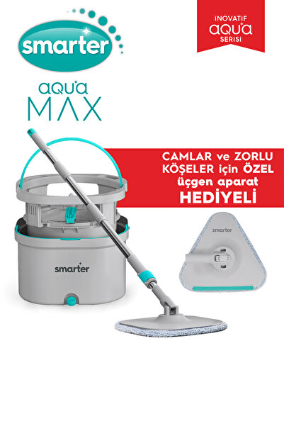 SMARTER Aqua Max and Triangle Apparatus Clean & Dirty Water Separation Cleaning Set Mop Mop Glass Wiper