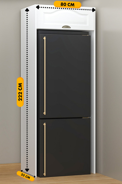 Fly Mobilya 80 cm Greena White Mutfak Buzdolabı Modülü